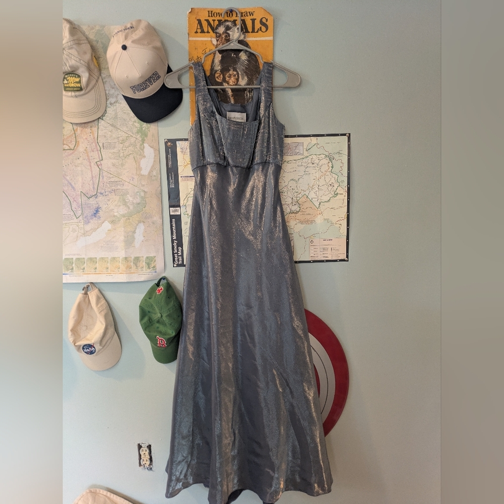 Greyish Blue Davids bridal bridesmaid/Prom dress